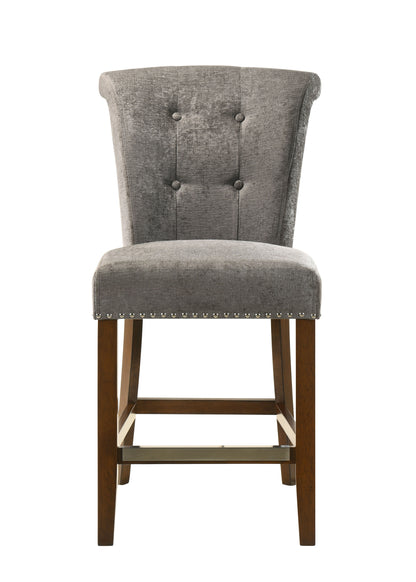 Auggie - 20.5" Fabric Counter Height Chair With Nailhead Trim