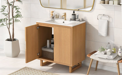 Bathroom Vanity Set With Sink, Combo Cabinet, Bathroom Storage Cabinet, Solid Wood Frame