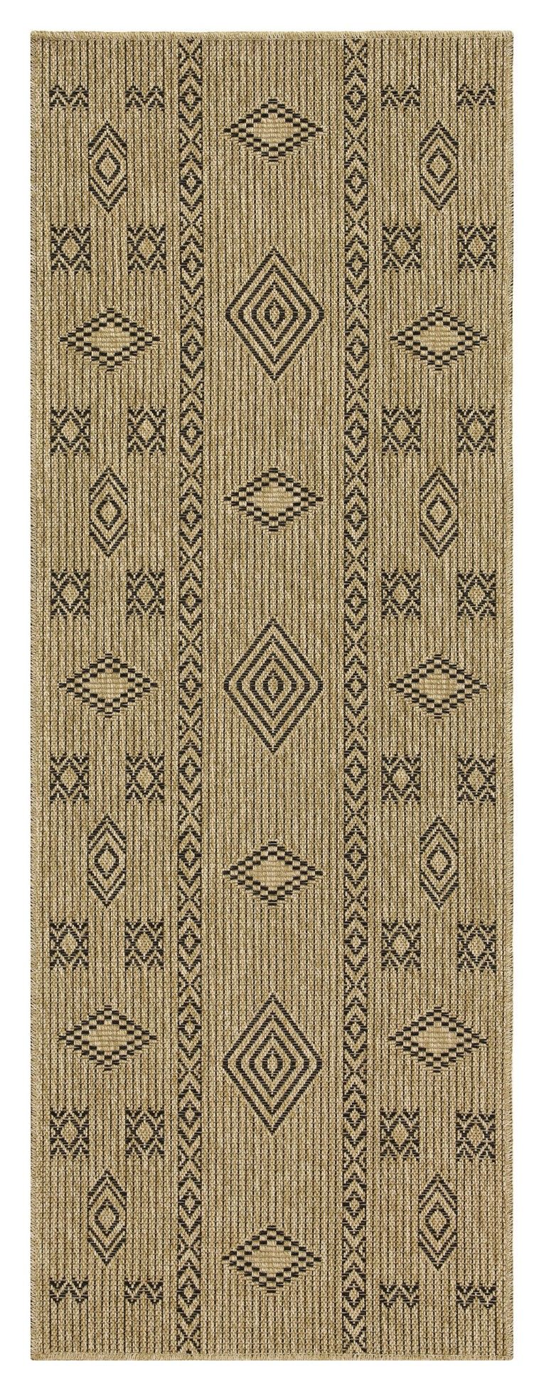 Earth - 5'3" X 7'3" Indoor, Outdoor Area Rug Polypropylene - Jute / Black