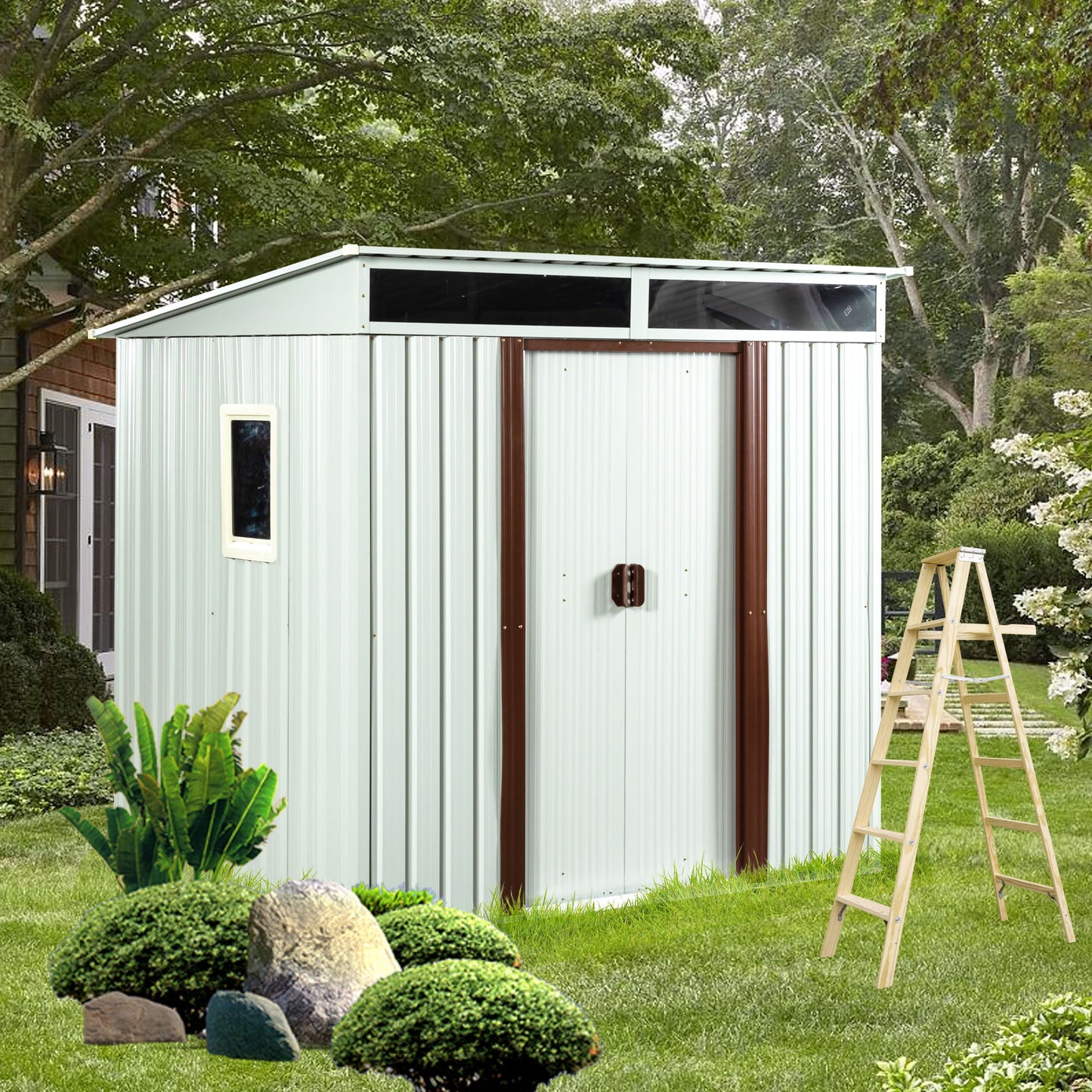 Outdoor Metal Storage Shed With Window