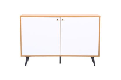 Carlotta - Storage Console Cabinet Table - Light Brown And White