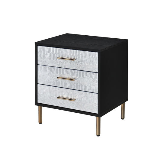 Myles - Nightstand - Black / Gold / Silver