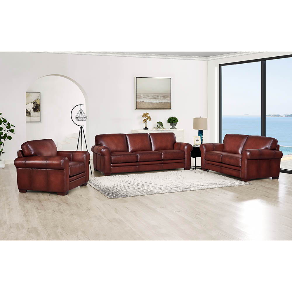 Brookfield - Waxy Pull Up Leather Sofa - Mocha