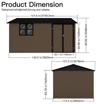 10'x12' Garden Sheds Outdoor Storage Sheds With Window