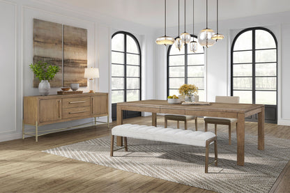 Dining Table With Leaf - Light Brown