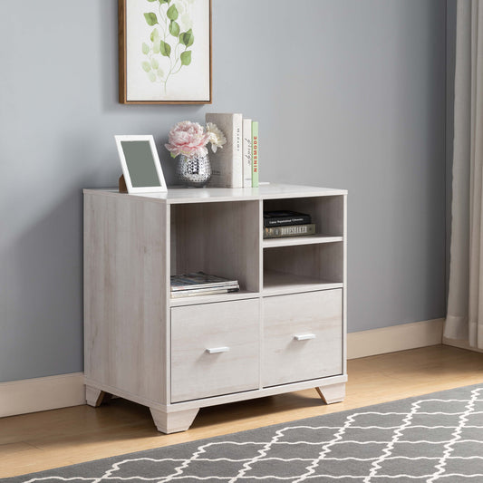 Home Office Printer Stand With File Cabinets And Open Shelving