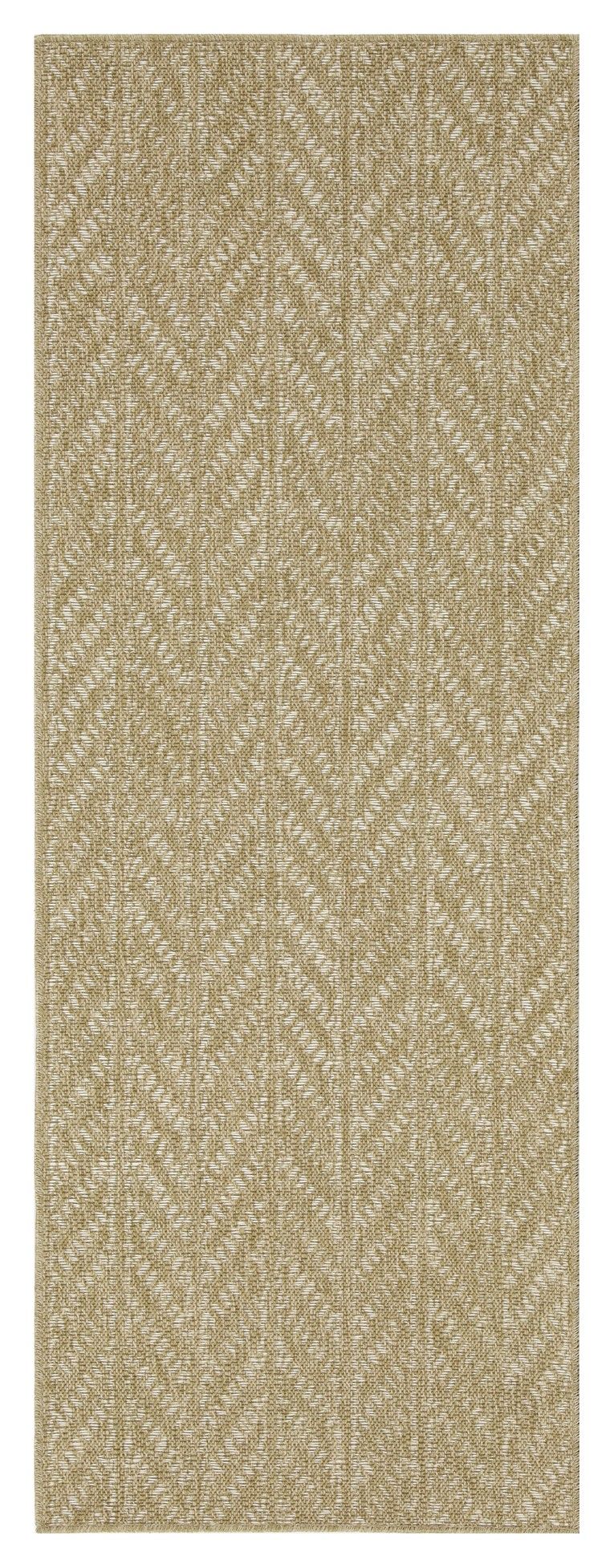 Earth - 2'7" X 7'3" Indoor, Outdoor Area Rug - Natural / White