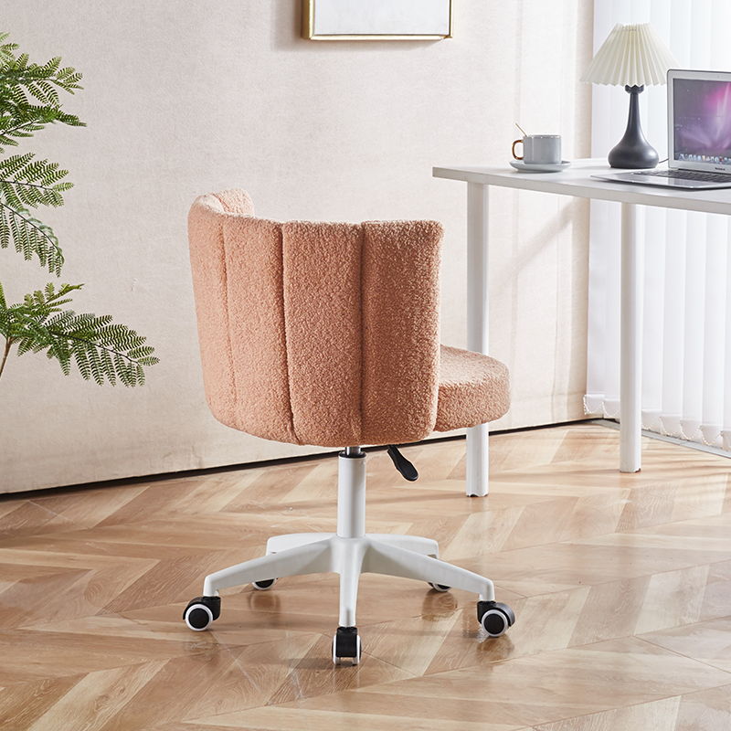 Home Office Chair, Fluffy Fuzzy Comfortable Makeup Vanity Chair, Swivel Desk Chair Height Adjustable Dressing Chair For Bedroom