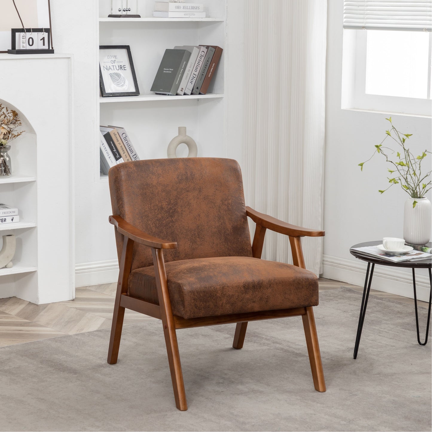 Accent Chair, Classic Mid Century Modern For Extra Seating