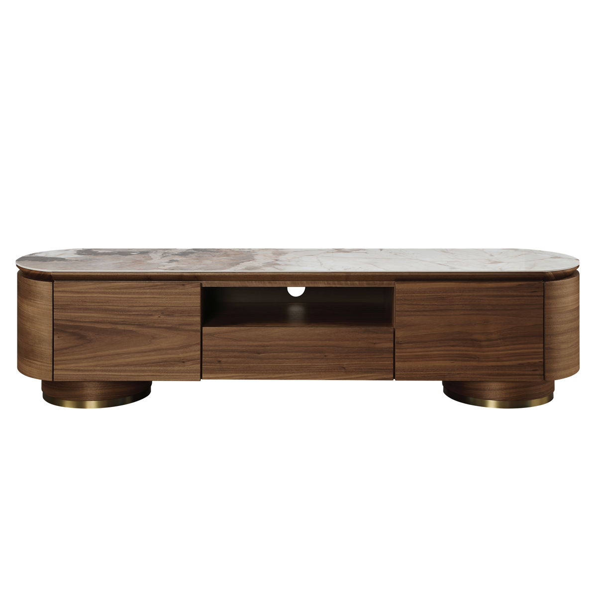 Willene - Ceramic Top TV Stand - Walnut