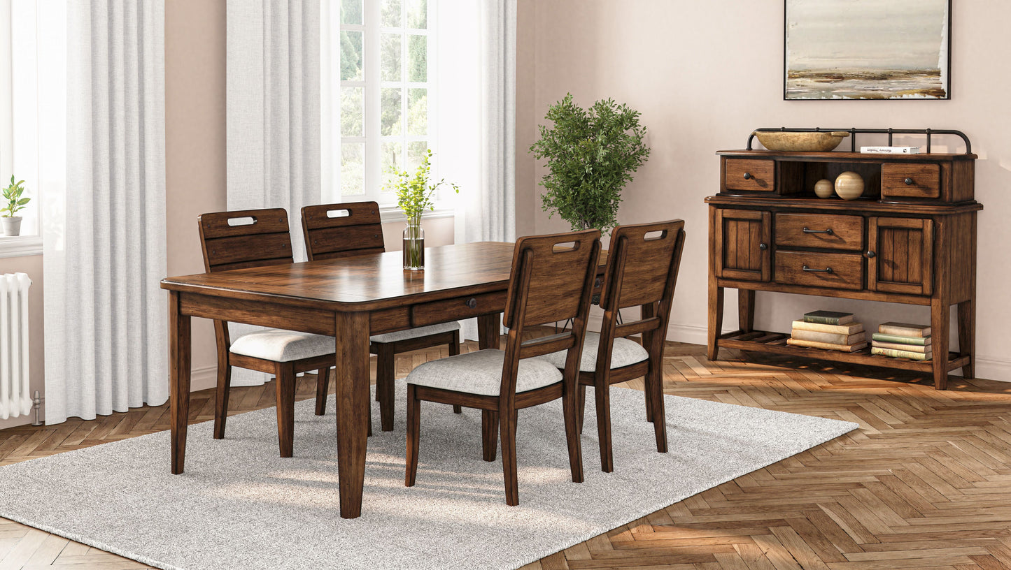 Casual Dining Table With Four Storage Drawers - Brown