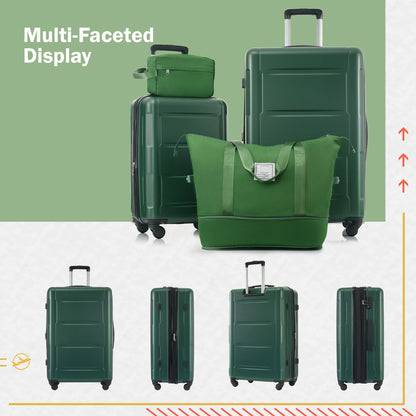 2 Piece Luggage Set With Bags Expanable Spinner Wheels ABS Lightweight Suitcase With Tsa Lock 20" / 28"