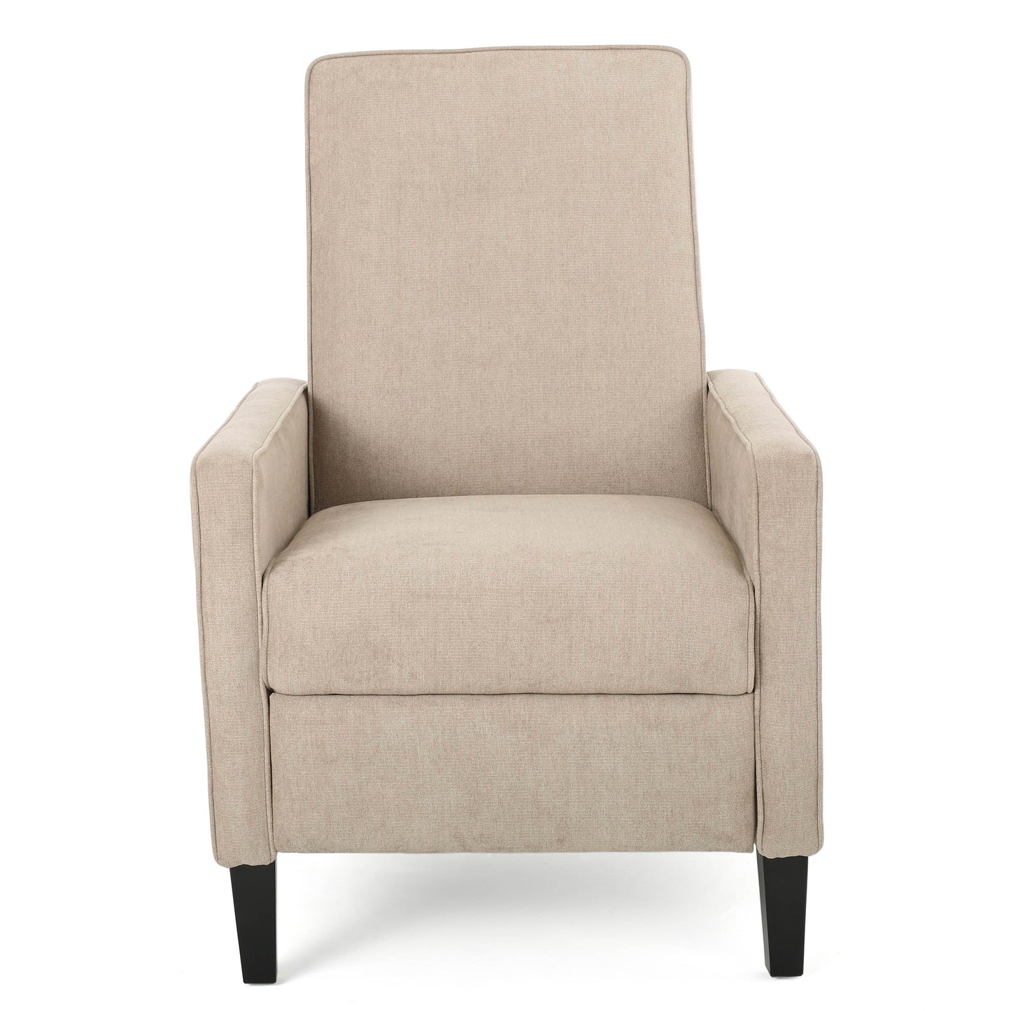 Push Back Chair Minimalist Linen Fabric - Natural