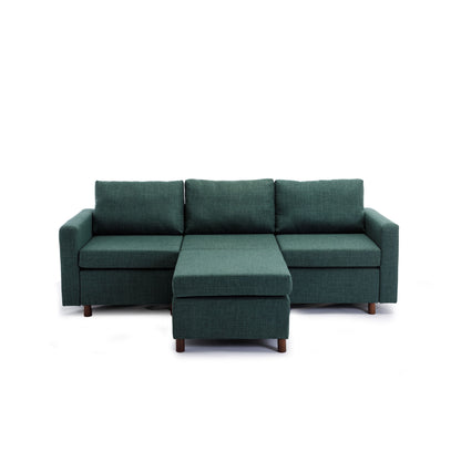 3 Seat Module Sectional Sofa Couch With 1 Ottoman For Living Room, Seat Cushion And Back Cushion Non-Removable And Non-Washable