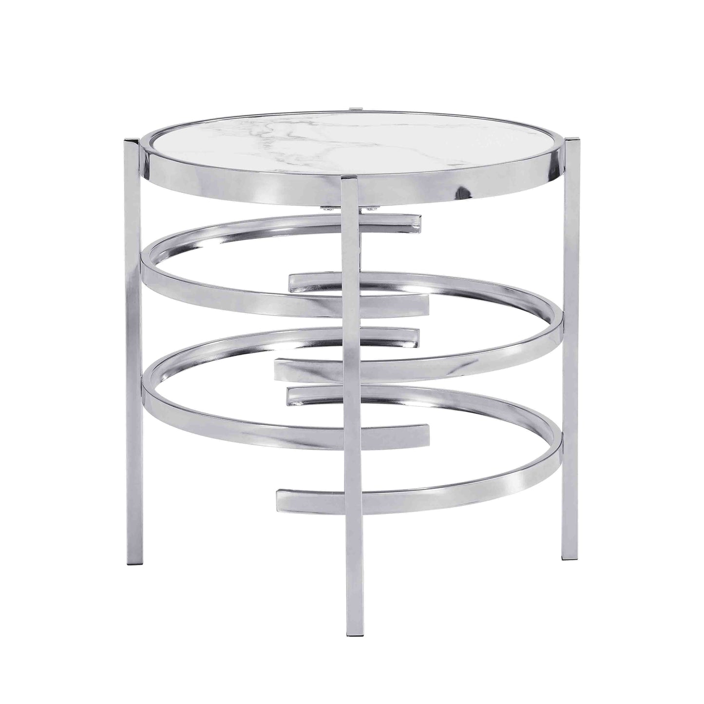 Elegant Pandora Sintered Stone End Table, Small Coffee Table For Living Room