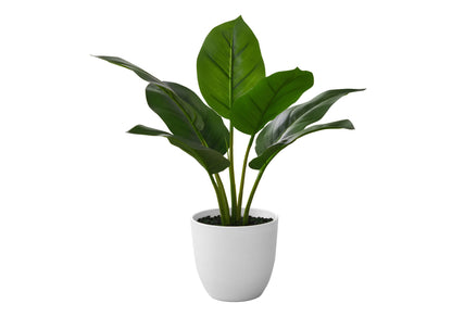 17" Tall, Artificial Plant, Aureum, Indoor, Faux, Fake, Table, Greenery, Potted, Real Touch, Decorative - Green / White