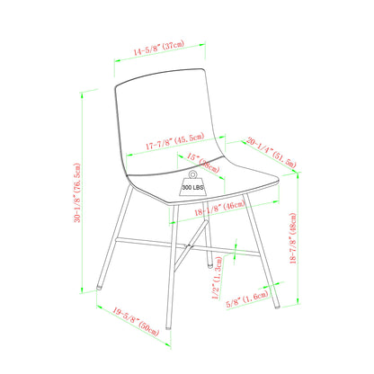 Modern Upholstered Dining Chair With Metal X Base (Set of 2)