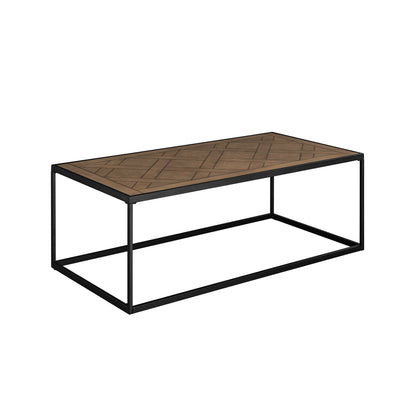 Contemporary Decorative Parquet Top Rectangle Coffee Table - Parquet Veneer