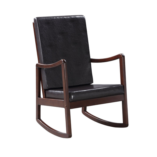 Raina - Synthenic Leather Rocking Chair - Espresso