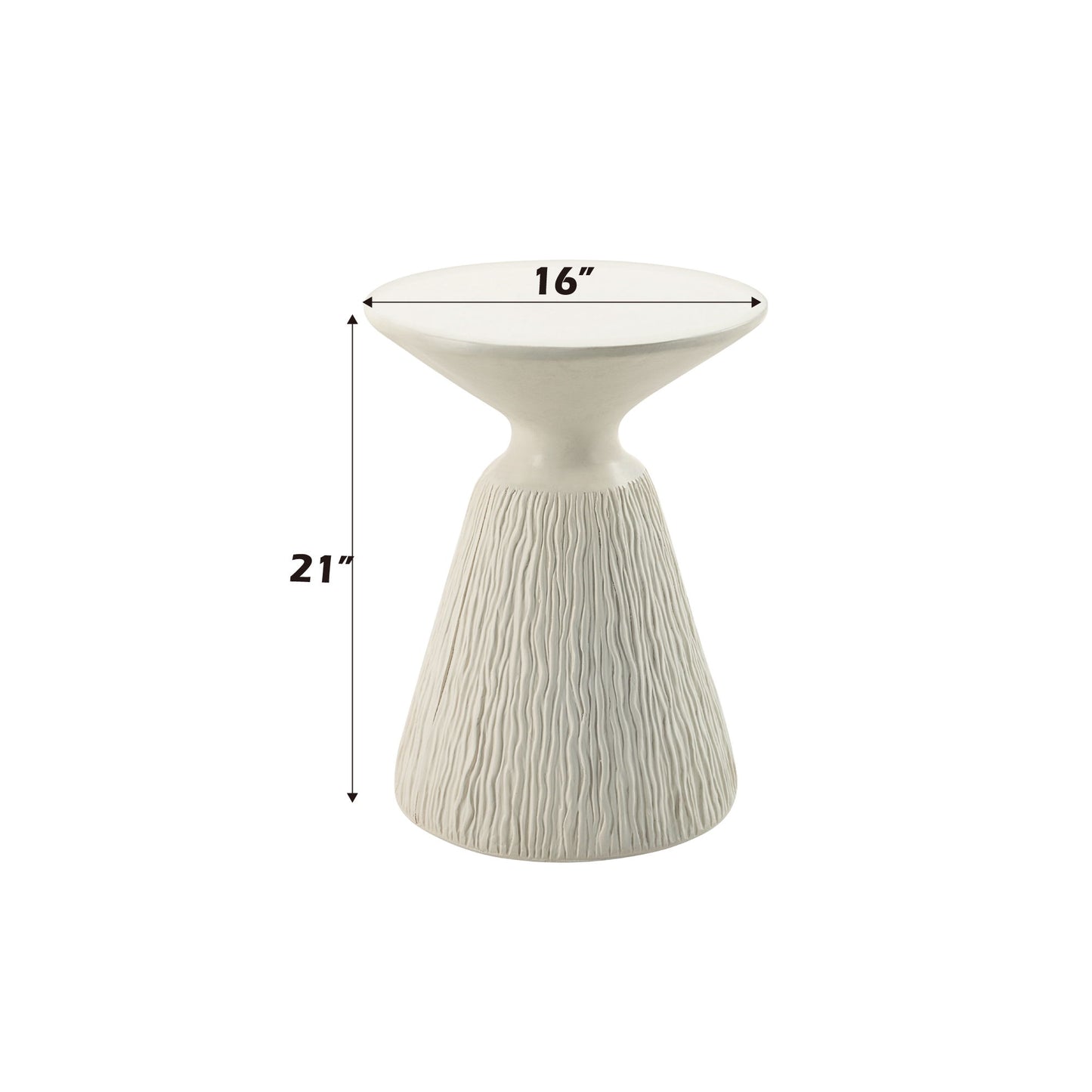 Duane - Fiber Concrete Accent Table - White