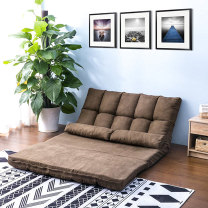 Double Chaise Lounge Sofa Floor Couch And Sofa With Two Pillows