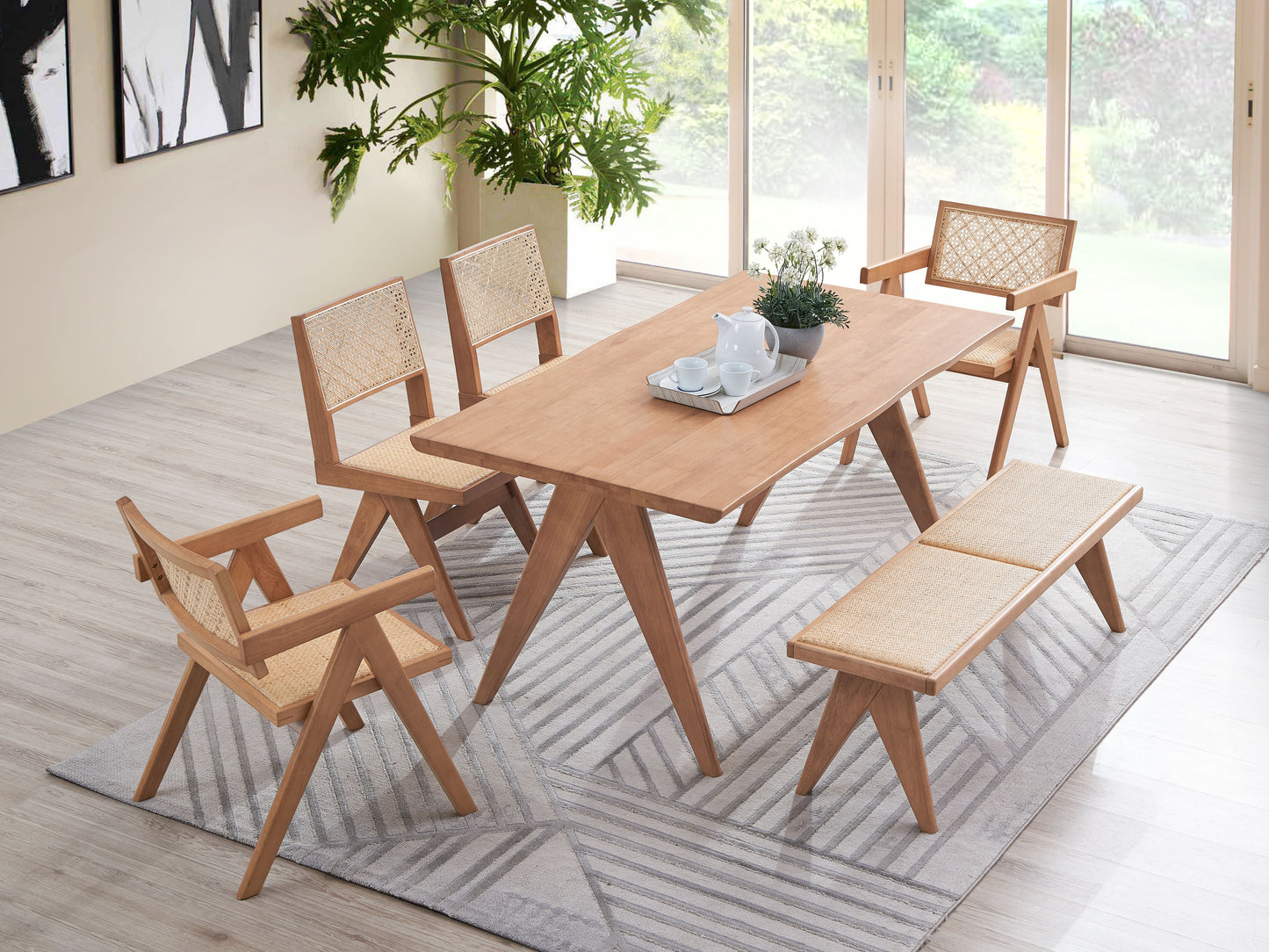 Velentina - Rattan Dining Table - Natural