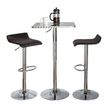 Ale - 3 Piece Bar Set Bistro Square Contemporary Adjustable Oval Footrest