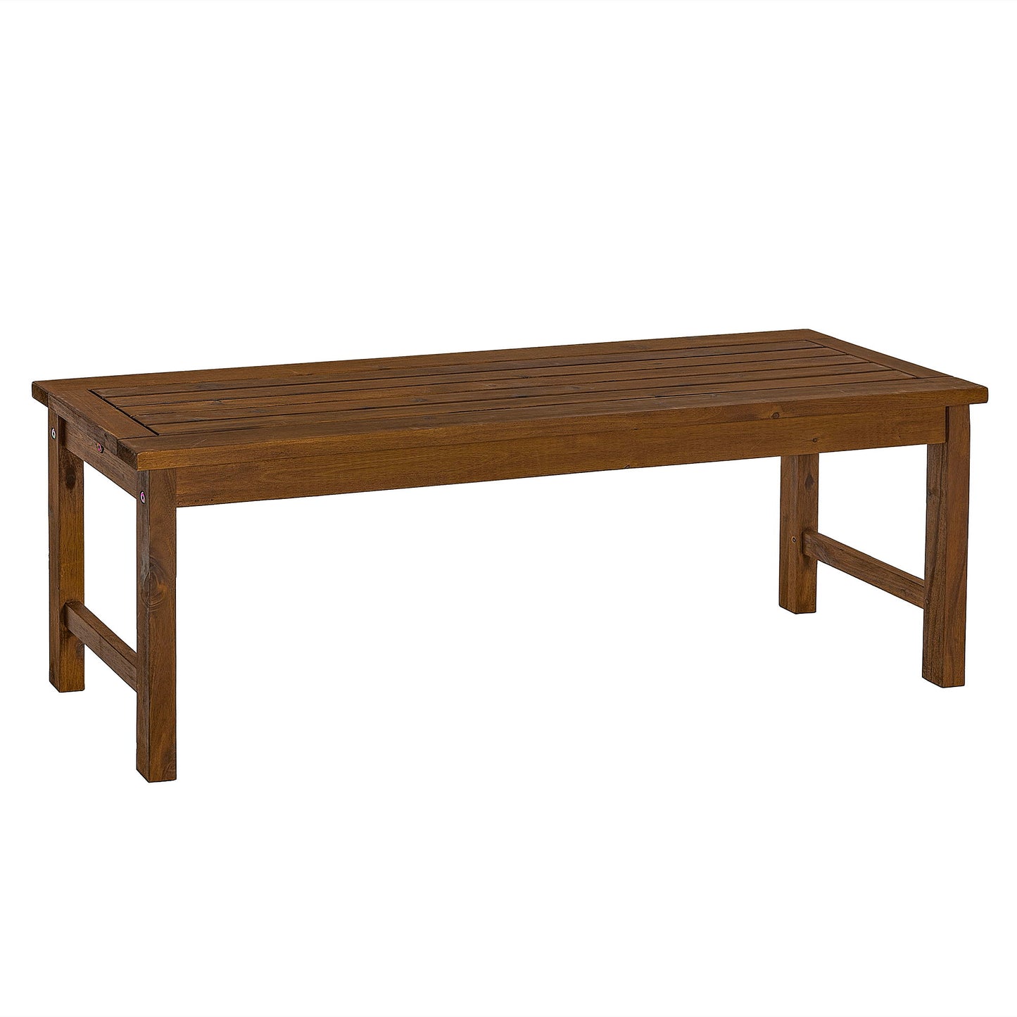 Modern Slat Top Solid Wood Patio Bench