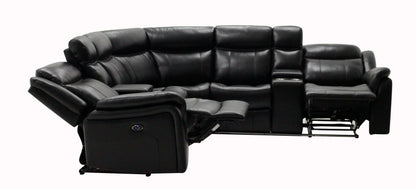 Jupiter - Leather Sectional - Black