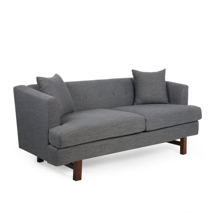 Comfy 3 Seat Sofa With Wooden Legs, For Living Room And Study - Charcoal