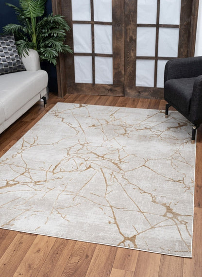 Elegance - 5'3" X 7'3" Area Rug - Gold, Polyester