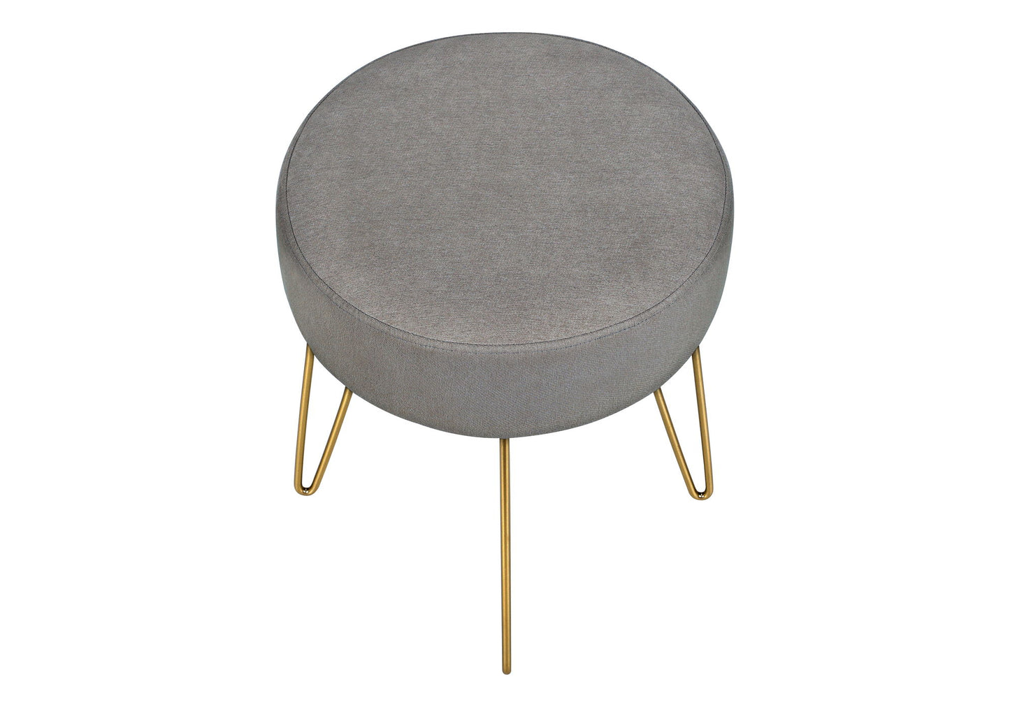 Ottoman, Pouf, Footrest, Foot Stool, Round Gold Metal Legs, Contemporary, Modern