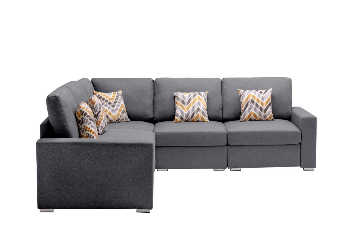 Nolan - Fabric 5 Piece Sectional Sofa With Interchangeable Legs