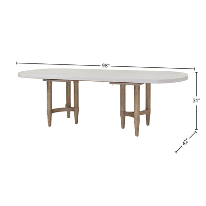 Triad - Double Pedestal Dining Table With Leaf - Sand