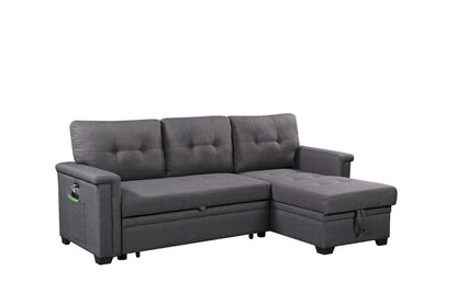 Ashlyn - Reversible Sleeper Sectional Sofa With Storage Chaise, USB Charging Ports And Pocket