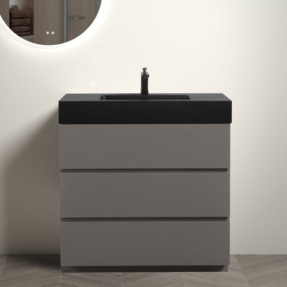 Alice - Bathroom Vanity With Sink, Large Storage Freestanding Bathroom Vanity For Modern Bathroom, One-Piece Sink Basin Without Drain And Faucet