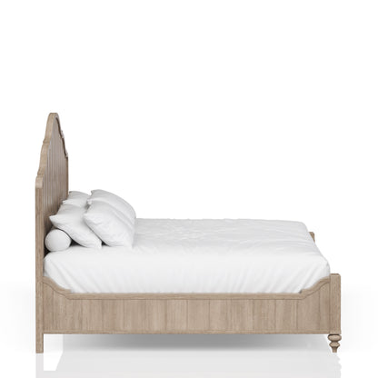 Queen Panel Bed With Transitional Casual Design - Sand