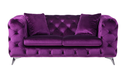 Atronia - Velvet Loveseat - Purple