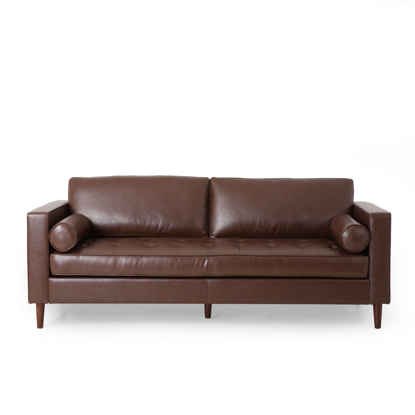 Modern Comfy 3 Seat Sofa With Wooden Legs, For Living Room And Study