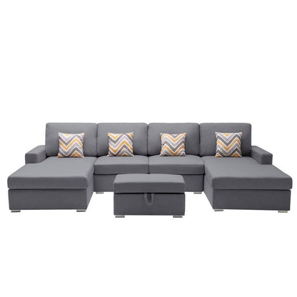 Nolan - Fabric 5 Piece Sectional Sofa With Interchangeable Legs