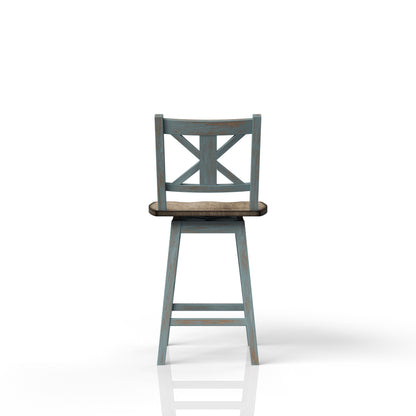 Swivel Counter Stool - Aqua Blue