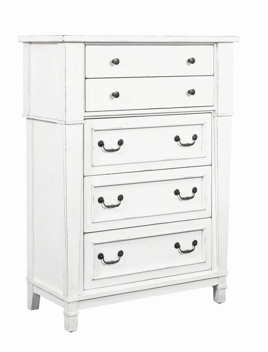 Coastal 5 Drawer Chest - White