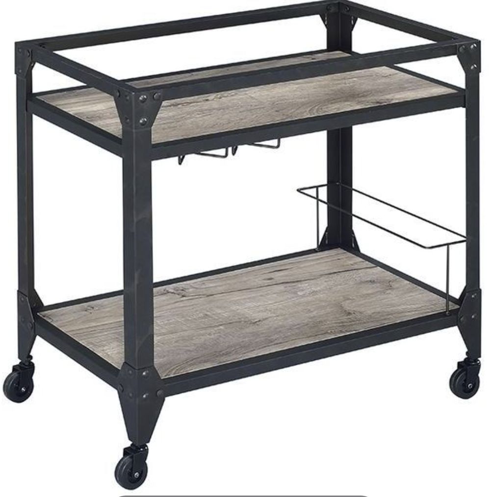 Jorgensen - Serving Cart - Rustic Oak / Charcoal