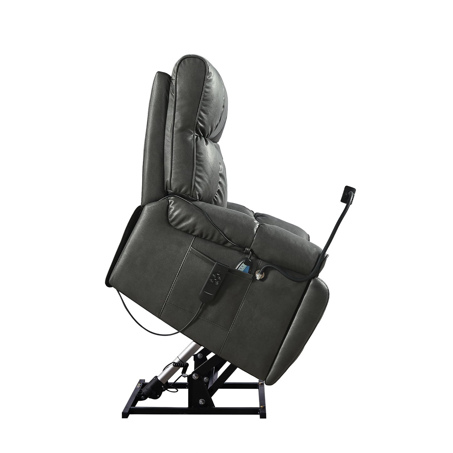 Recliner Chair With Phone Holder, Electric Power Lift Recliner Chair With 2 Motors Massage And Heat For Elderly, 3 Positions, 2 Side Pockets, Cup Holders