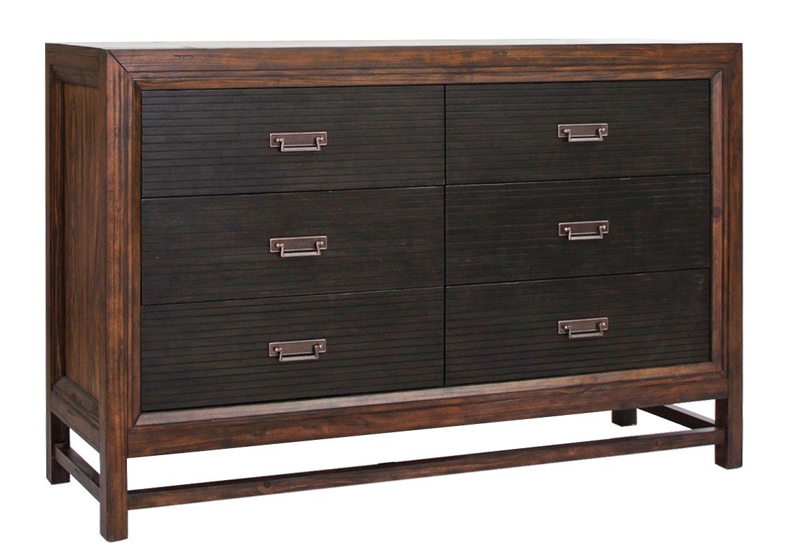 Branson - 6 Drawer Dresser, Two Tone - Brown