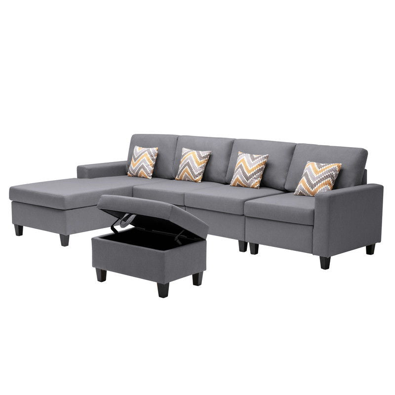 Nolan - Fabric 5 Piece Sectional Sofa With Interchangeable Legs