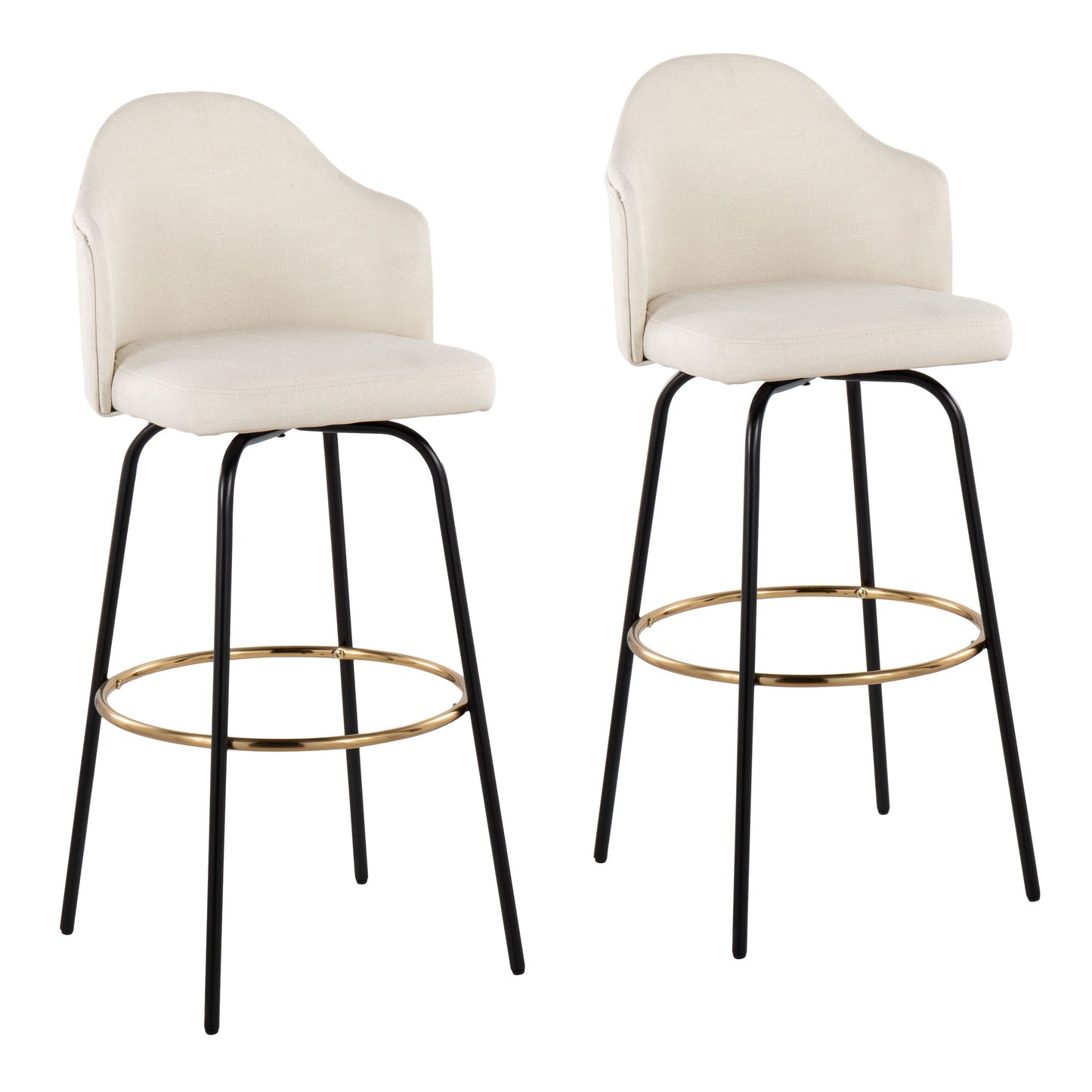 Ahoy - Contemporary Fixed Height Bar Stool Round Footrest (Set of 2)