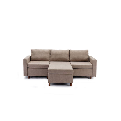 3 Seat Module Sectional Sofa Couch With 1 Ottoman For Living Room, Seat Cushion And Back Cushion Non-Removable And Non-Washable