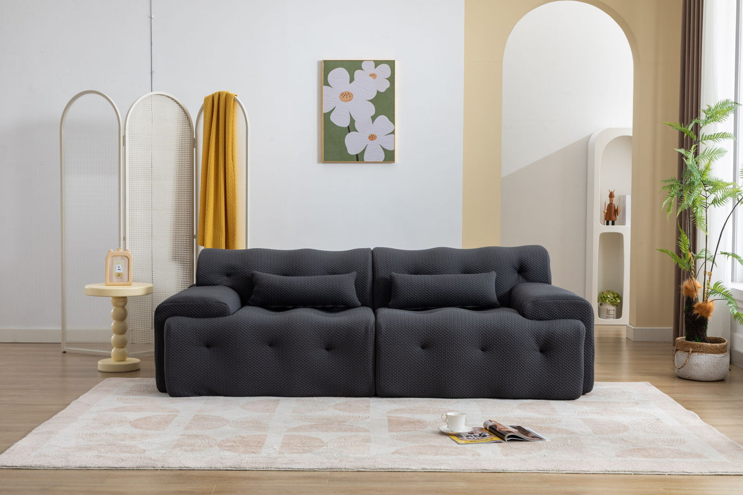 Large Size 2 Seater Sofa, Pure Foam Comfy Sofa Couch, Modern Lounge Sofa For Living Room, Apartment