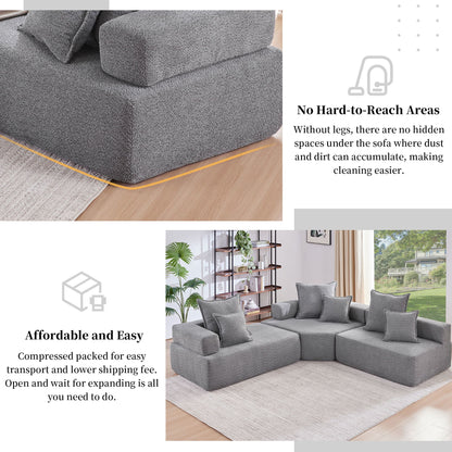 Oversized Modular Sectional Sofa, Luxury Boucle Floor Couch Set, Convertible Sleeper Couch, Spacious Foam-Filled Sofa Bed For Living Room